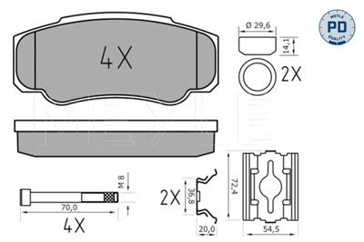MEYLE 025 239 2120/PD Číslo výrobce: MBP0474PD. EAN: 4040074181782.
