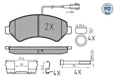 MEYLE 025 244 6619-1/PD Číslo výrobce: MBP1669PD. EAN: 4040074181799.