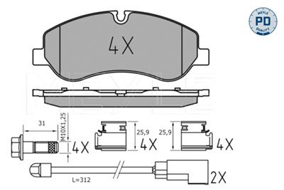 MEYLE 025 256 0217/PD Číslo výrobce: MBP1603PD. EAN: 4040074172285.