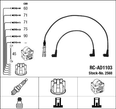 NGK 2568 Číslo výrobce: RC-AD1103. EAN: 87295025680.