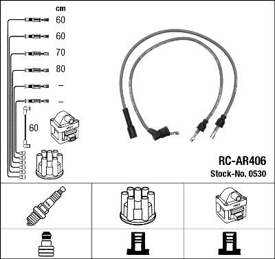 NGK 0530 Číslo výrobce: RC-AR406. EAN: 87295005309.