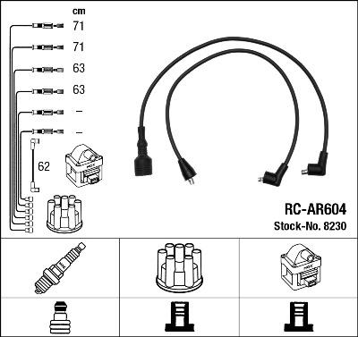 NGK 8230 Číslo výrobce: RC-AR604. EAN: 87295082300.