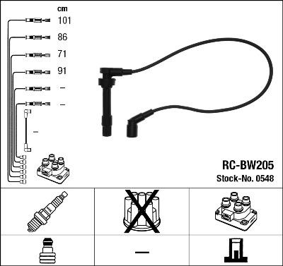 NGK 0548 Číslo výrobce: RC-BW205. EAN: 87295005484.