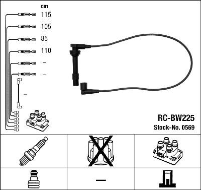 NGK 0569 Číslo výrobce: RC-BW225. EAN: 87295005699.