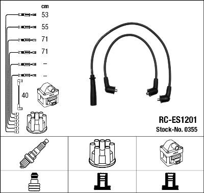 NGK 0355 Číslo výrobce: RC-ES1201. EAN: 87295003558.