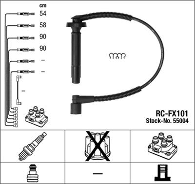 NGK 55004 Číslo výrobce: RC-FX101. EAN: 87295550045.