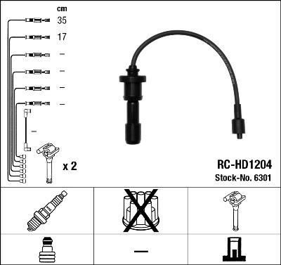 NGK 6301 Číslo výrobce: RC-HD1204. EAN: 87295063019.