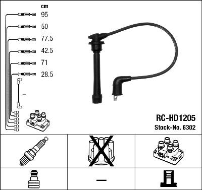 NGK 6302 Číslo výrobce: RC-HD1205. EAN: 87295063026.