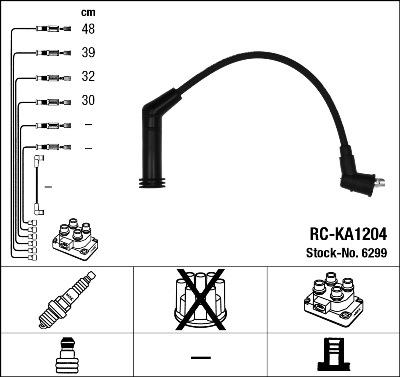 NGK 6299 Číslo výrobce: RC-KA1204. EAN: 87295062999.