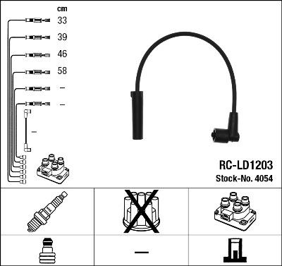 NGK 4054 Číslo výrobce: RC-LD1203. EAN: 87295040546.