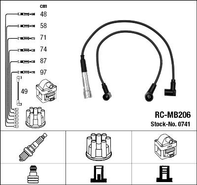NGK 0741 Číslo výrobce: RC-MB206. EAN: 87295007419.