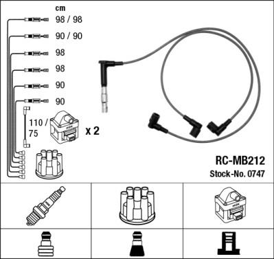NGK 0747 Číslo výrobce: RC-MB212. EAN: 87295007471.