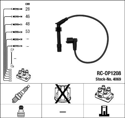 NGK 4069 Číslo výrobce: RC-OP1208. EAN: 87295040690.