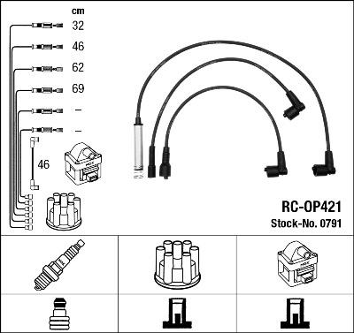 NGK 0791 Číslo výrobce: RC-OP421. EAN: 87295007914.