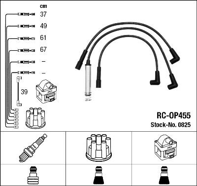 NGK 0825 Číslo výrobce: RC-OP455. EAN: 87295008256.