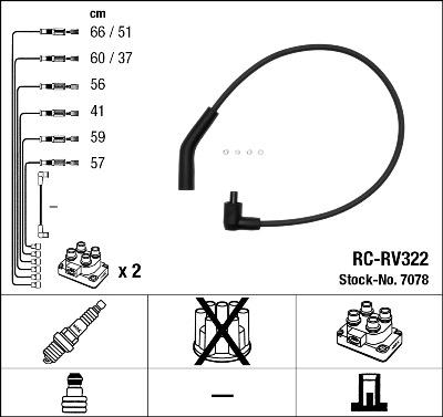 NGK 7078 Číslo výrobce: RC-RV322. EAN: 87295070789.