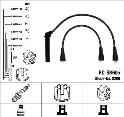 NGK 8200 Číslo výrobce: RC-SB605. EAN: 87295082003.