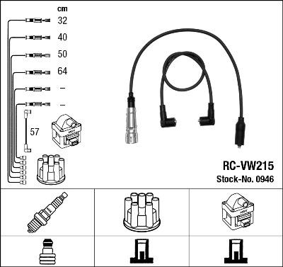 NGK 0946 Číslo výrobce: RC-VW215. EAN: 87295009468.