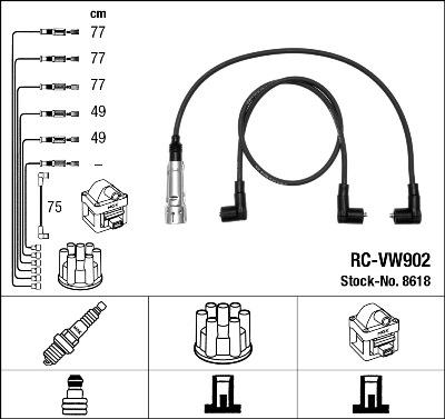 NGK 8618 Číslo výrobce: RC-VW902. EAN: 87295086186.