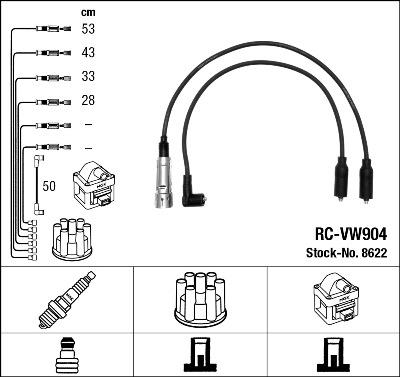 NGK 8622 Číslo výrobce: RC-VW904. EAN: 87295086223.
