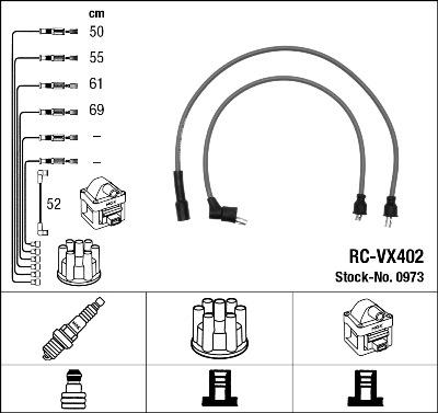 NGK 0973 Číslo výrobce: RC-VX402. EAN: 87295009734.