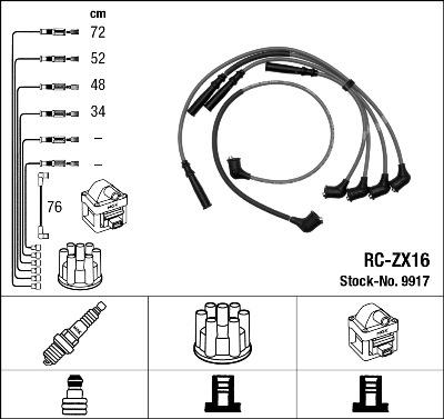 NGK 9917 Číslo výrobce: RC-ZX16. EAN: 87295099179.
