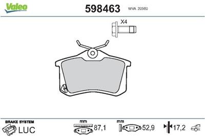 VALEO 598463 Číslo výrobce: 20960. EAN: 3276425984639.