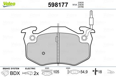 VALEO 598177 Číslo výrobce: 20635. EAN: 3276425981775.