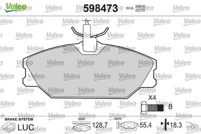 VALEO 598473 Číslo výrobce: 20916. EAN: 3276425984738.