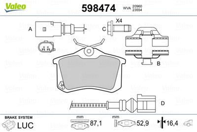 VALEO 598474 Číslo výrobce: 20960. EAN: 3276425984745.