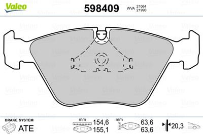 VALEO 598409 Číslo výrobce: 21064. EAN: 3276425984097.