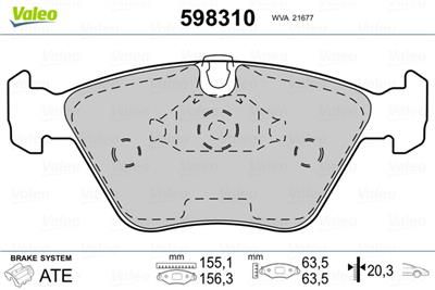 VALEO 598310 Číslo výrobce: 21677. EAN: 3276425983106.