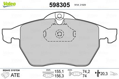 VALEO 598305 Číslo výrobce: 21829. EAN: 3276425983052.