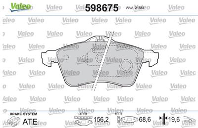 VALEO 598675 Číslo výrobce: 21883. EAN: 3276425986756.