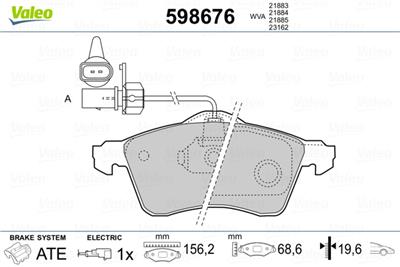 VALEO 598676 Číslo výrobce: 21883. EAN: 3276425986763.