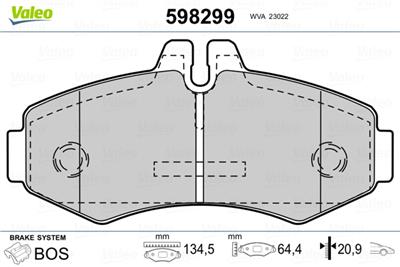 VALEO 598299 Číslo výrobce: 23022. EAN: 3276425982994.
