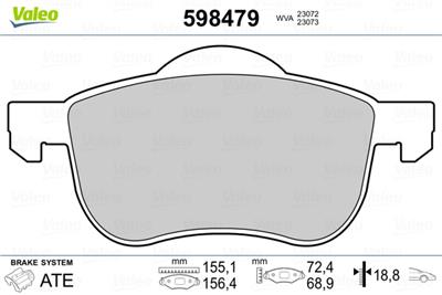 VALEO 598479 Číslo výrobce: 23072. EAN: 3276425984790.