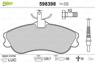 VALEO 598398 Číslo výrobce: 23124. EAN: 3276425983984.
