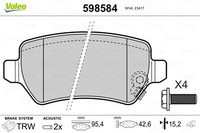 VALEO 598584 Číslo výrobce: 23417. EAN: 3276425985841.