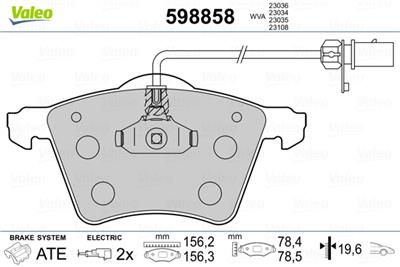 VALEO 598858 Číslo výrobce: 23034. EAN: 3276425988583.