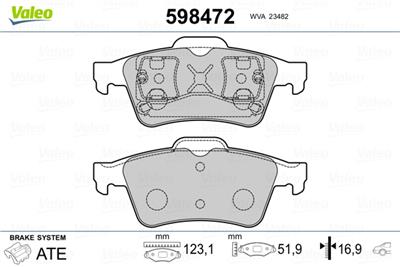 VALEO 598472 Číslo výrobce: 23482. EAN: 3276425984721.