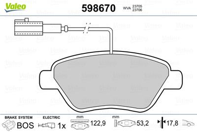 VALEO 598670 Číslo výrobce: 23982. EAN: 3276425986701.
