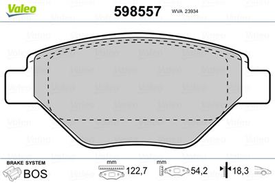 VALEO 598557 Číslo výrobce: 23934. EAN: 3276425985575.