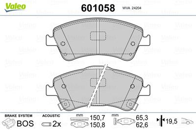 VALEO 601058 EAN: 3276426010580.