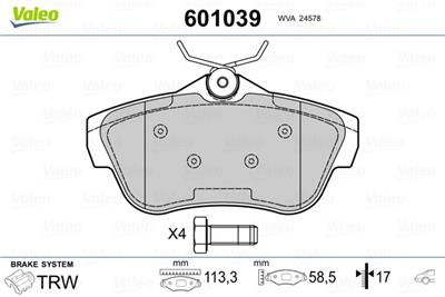 VALEO 601039 EAN: 3276426010399.