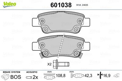 VALEO 601038 EAN: 3276426010382.