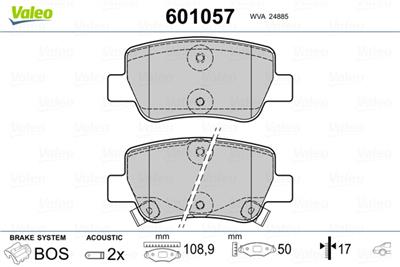 VALEO 601057 EAN: 3276426010573.