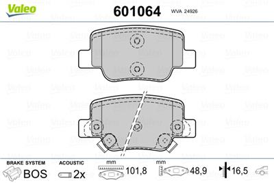 VALEO 601064 EAN: 3276426010641.