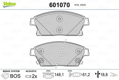 VALEO 601070 EAN: 3276426010702.