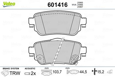 VALEO 601416 EAN: 3276426014168.